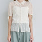 Dot Tulle & Lace Blouse