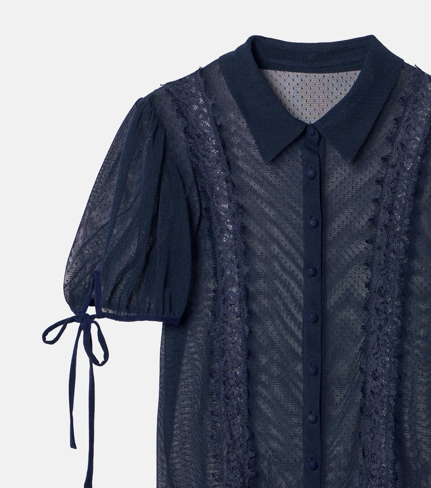 Dot Tulle & Lace Blouse
