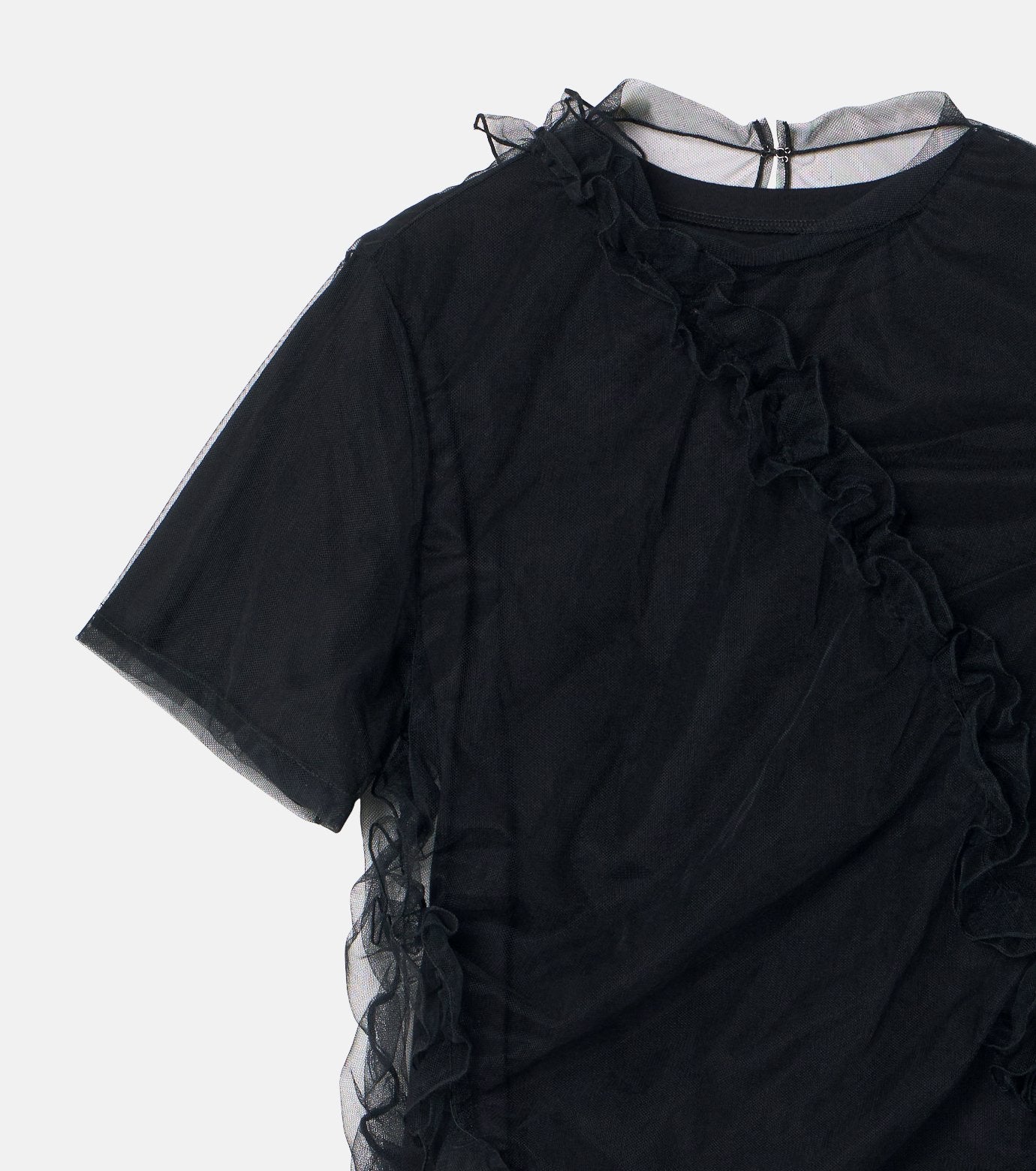 Tulle Ruffle Detail T-Shirt