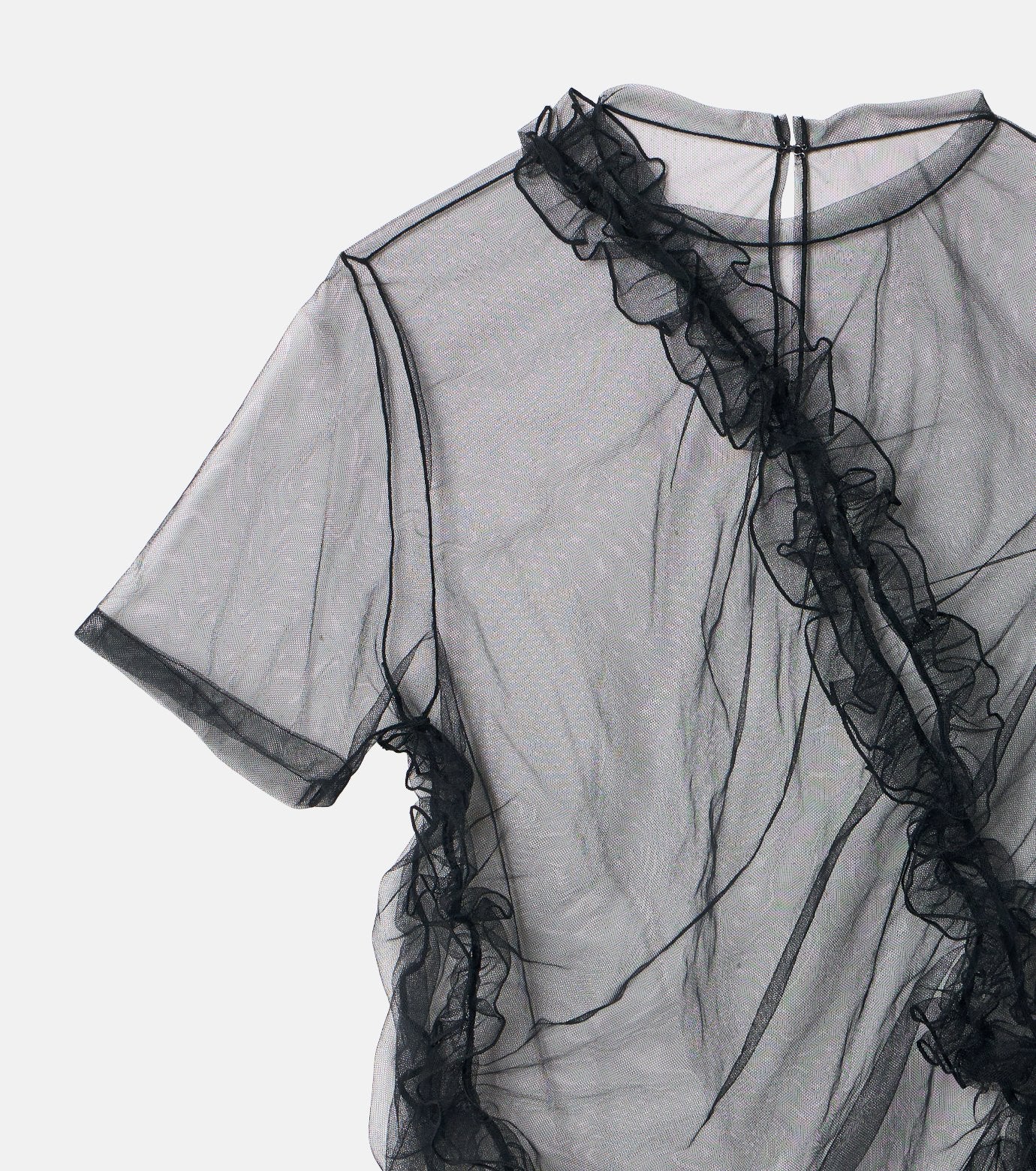 Tulle Ruffle Detail T-Shirt
