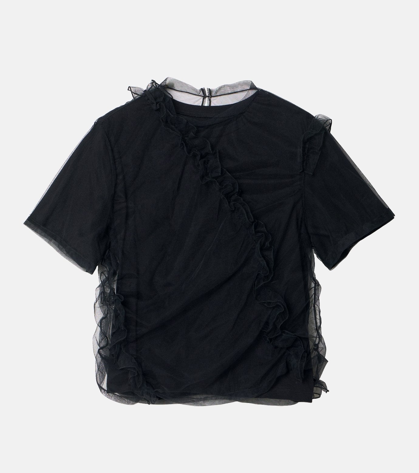 Tulle Ruffle Detail T-Shirt