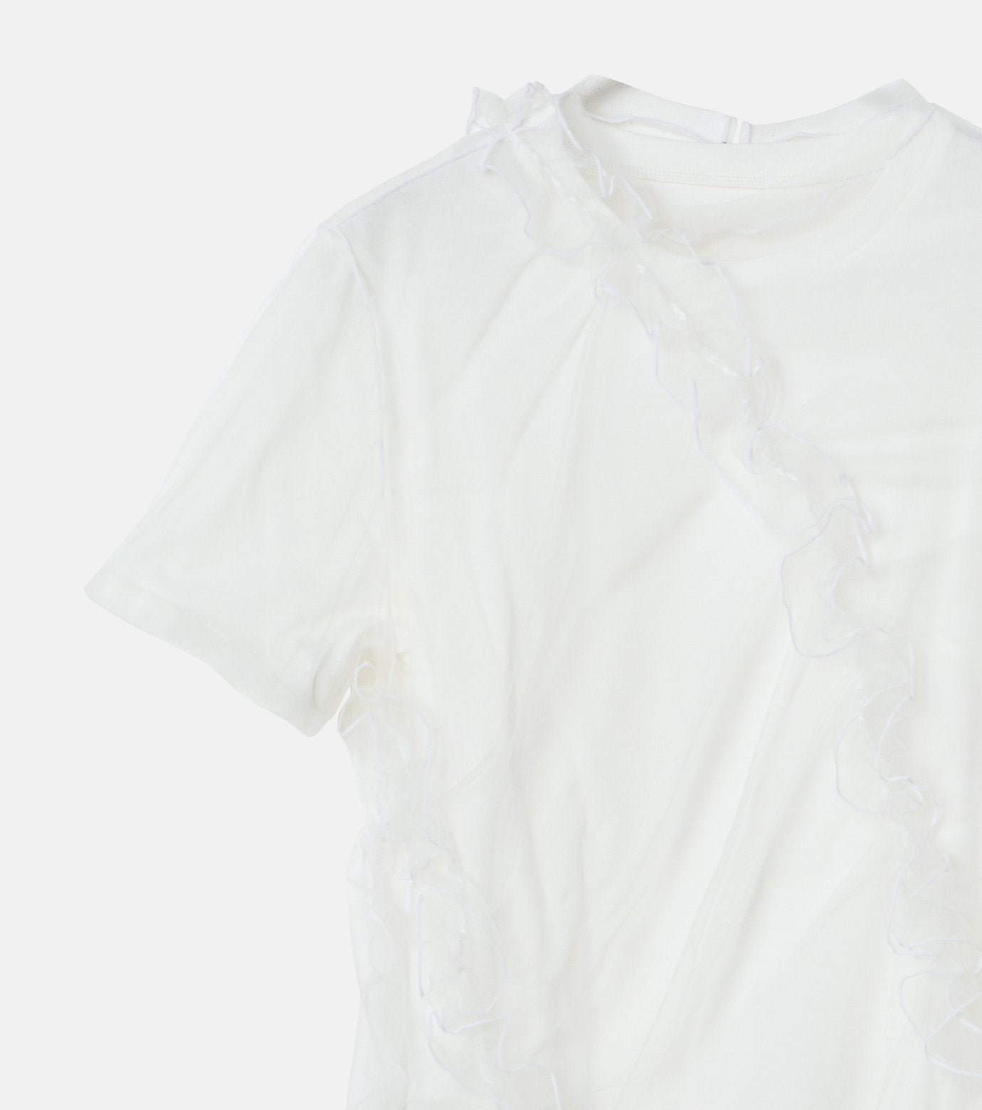 Tulle Ruffle Detail T-Shirt