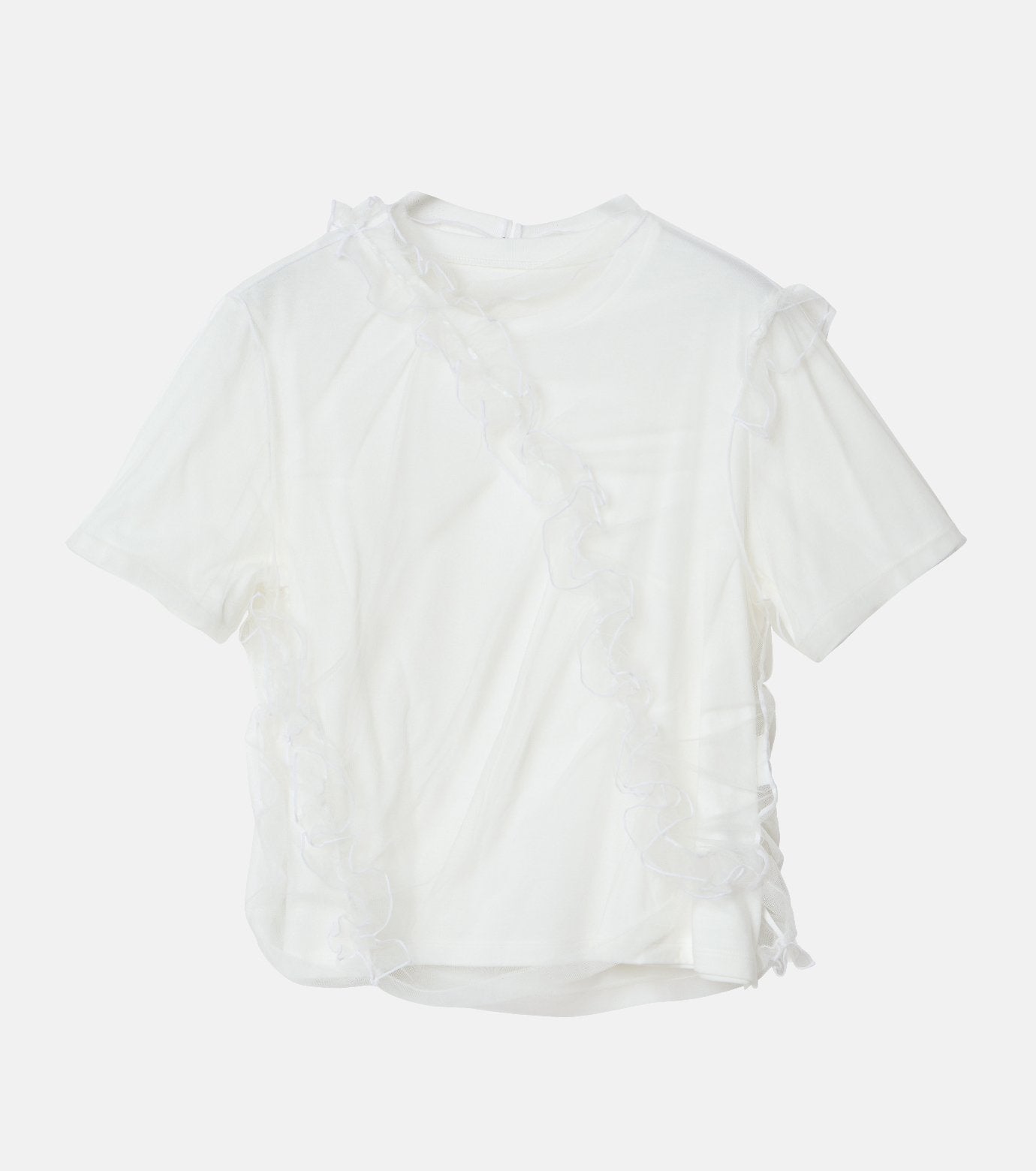 Tulle Ruffle Detail T-Shirt