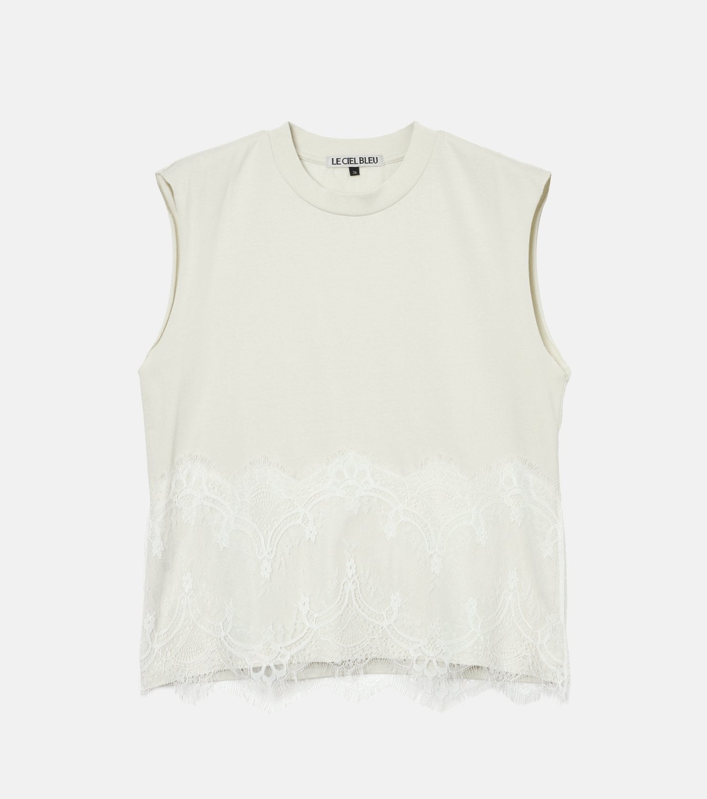 Lace Detail Sleeveless T-Shirt