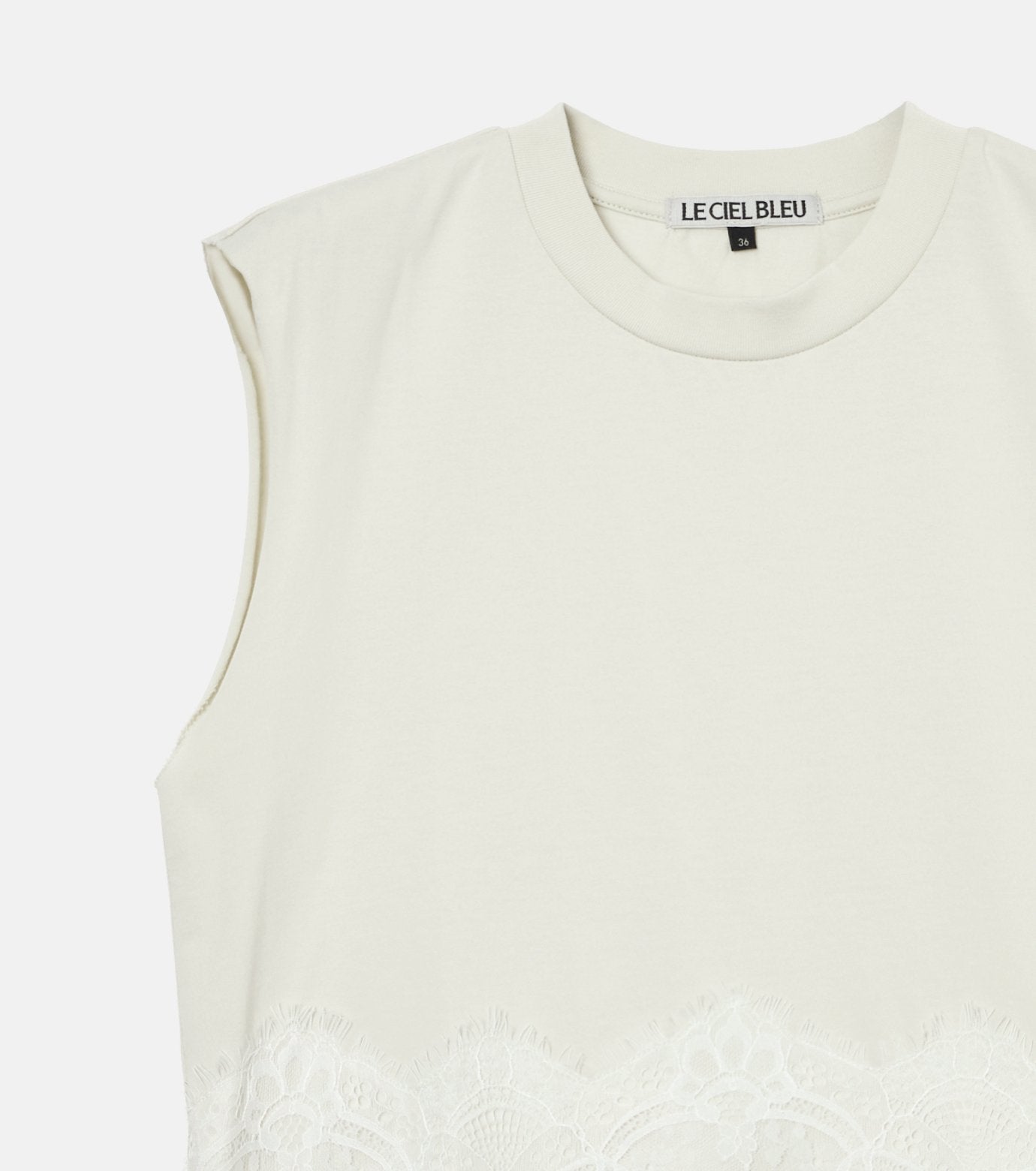 Lace Detail Sleeveless T-Shirt