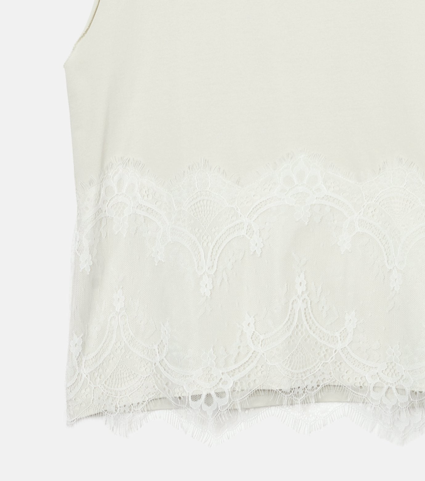 Lace Detail Sleeveless T-Shirt