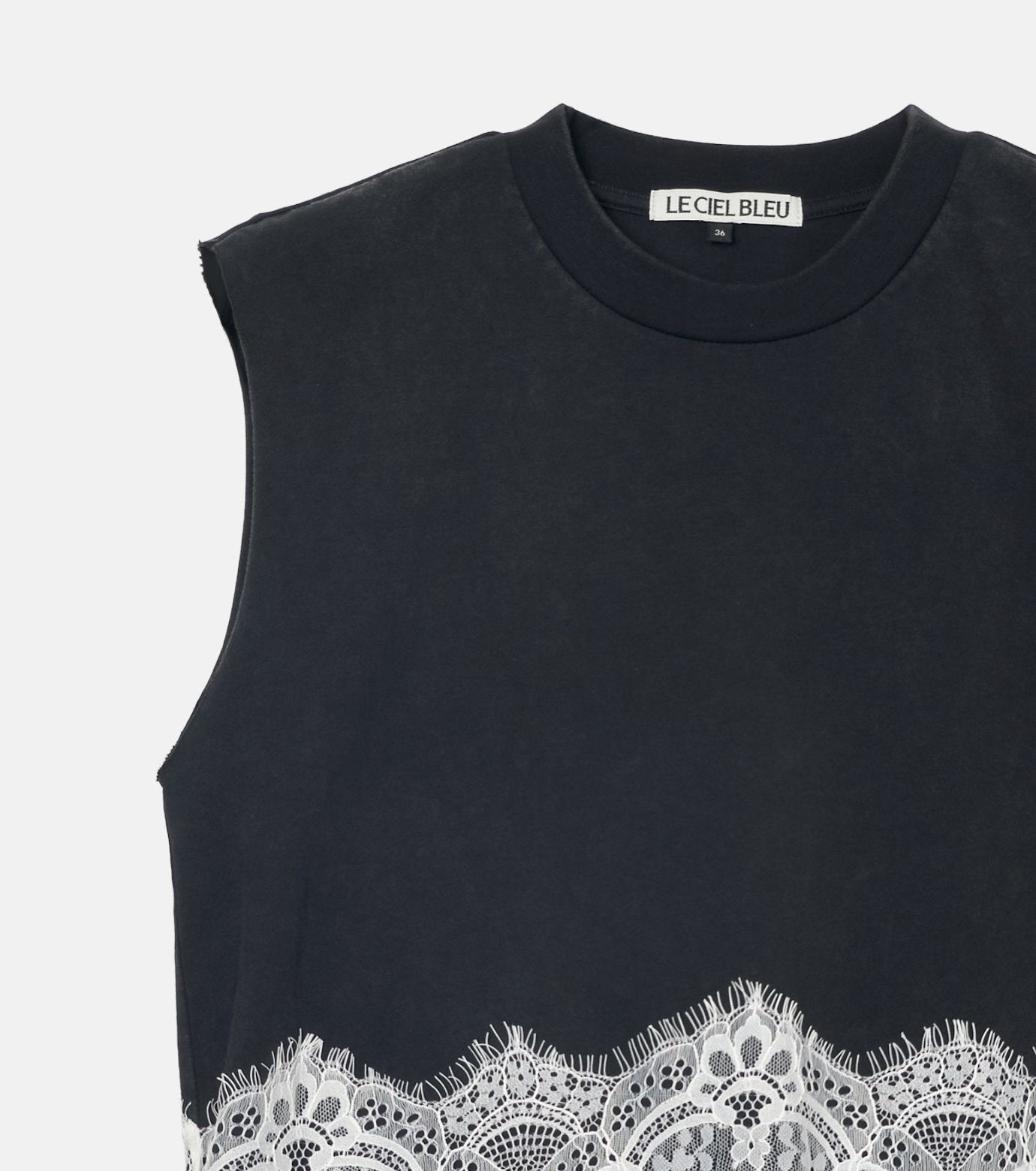 Lace Detail Sleeveless T-Shirt