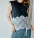 Lace Detail Sleeveless T-Shirt