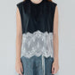 Lace Detail Sleeveless T-Shirt