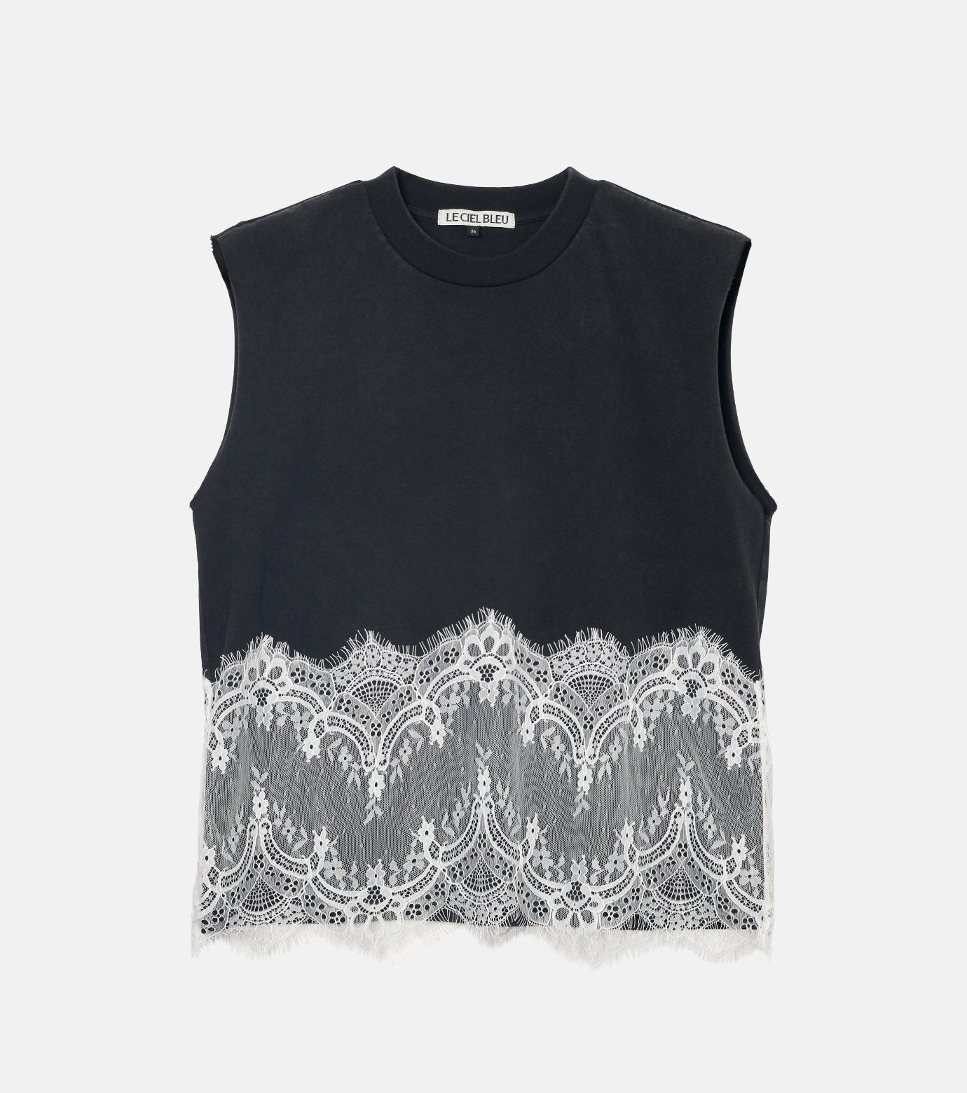 Lace Detail Sleeveless T-Shirt