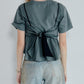 Flared Bow-Detail T-Shirt