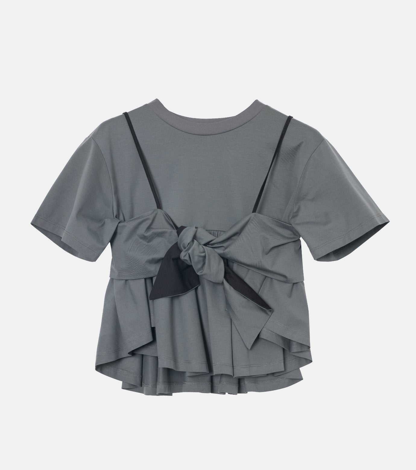 Flared Bow-Detail T-Shirt