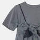 Flared Bow-Detail T-Shirt