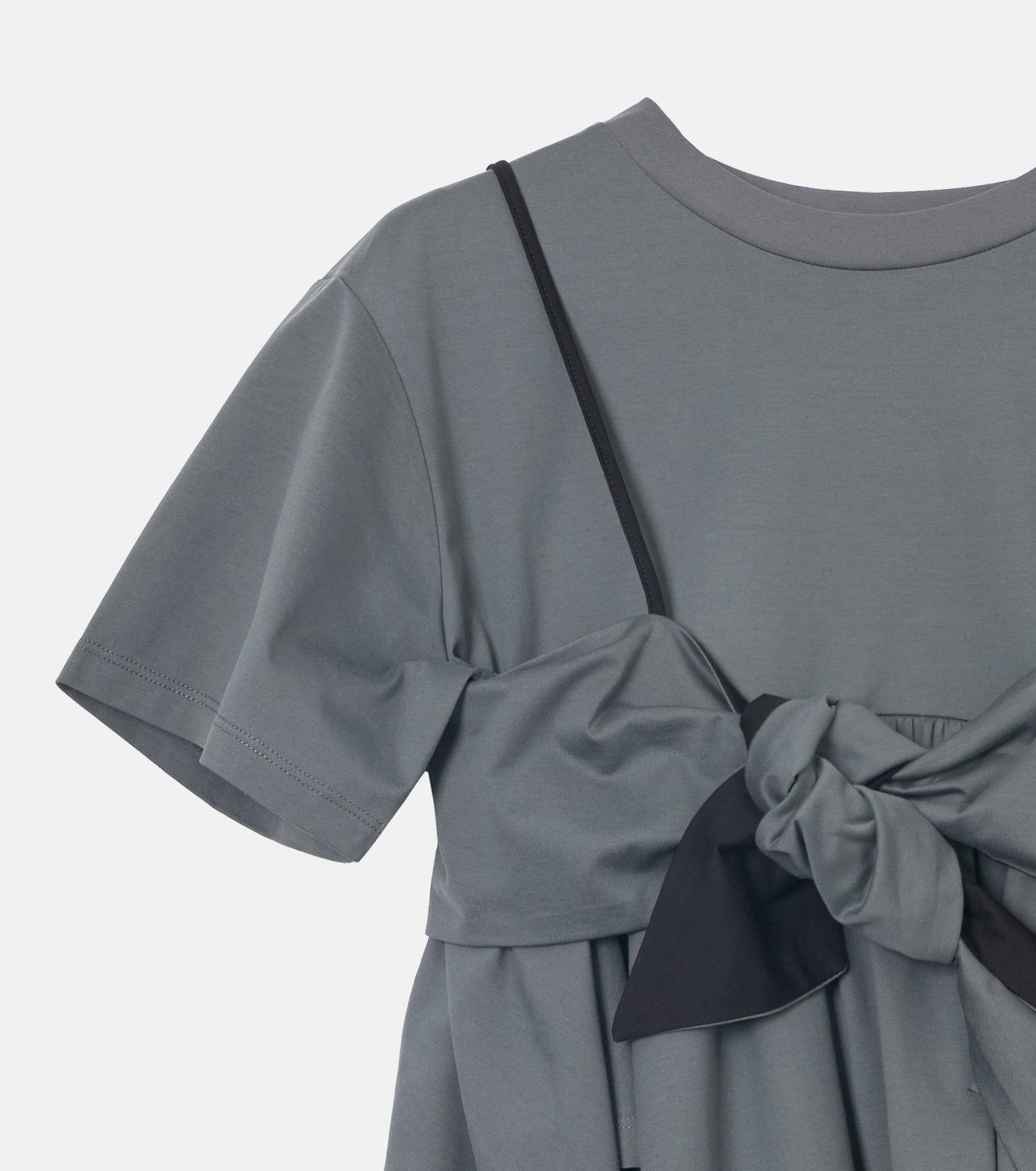 Flared Bow-Detail T-Shirt