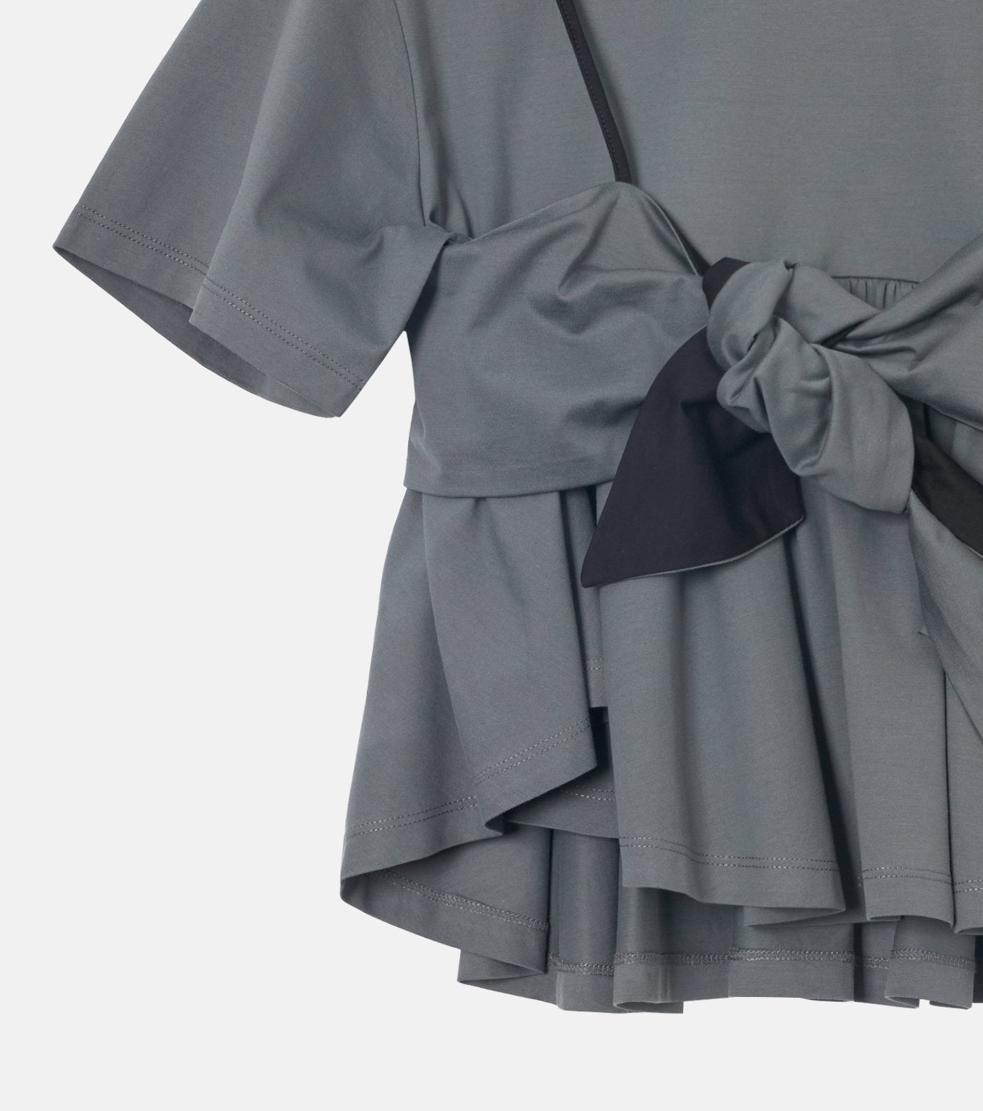 Flared Bow-Detail T-Shirt