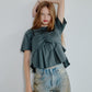 Flared Bow-Detail T-Shirt