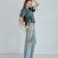 Flared Bow-Detail T-Shirt