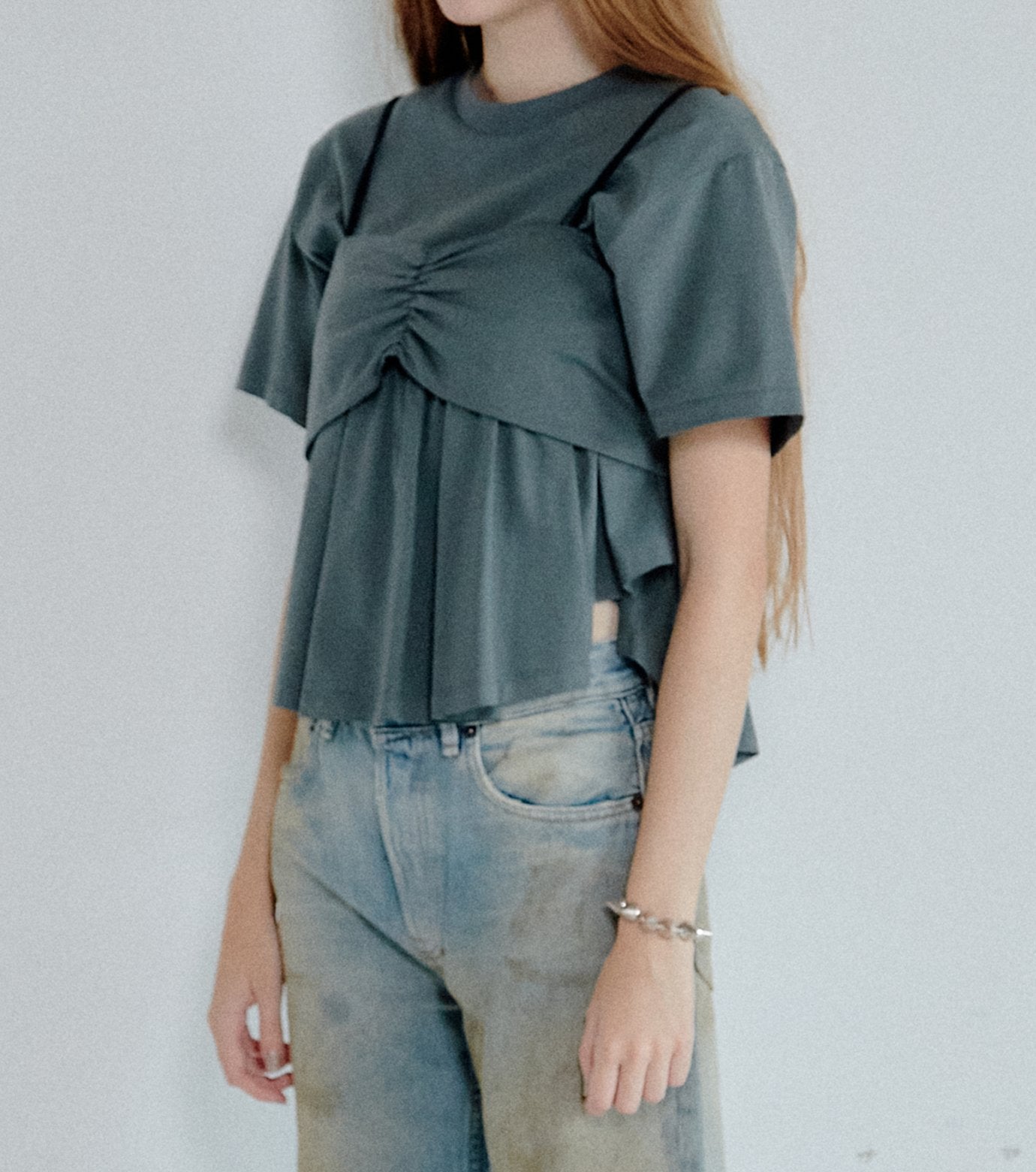 Flared Bow-Detail T-Shirt