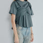Flared Bow-Detail T-Shirt