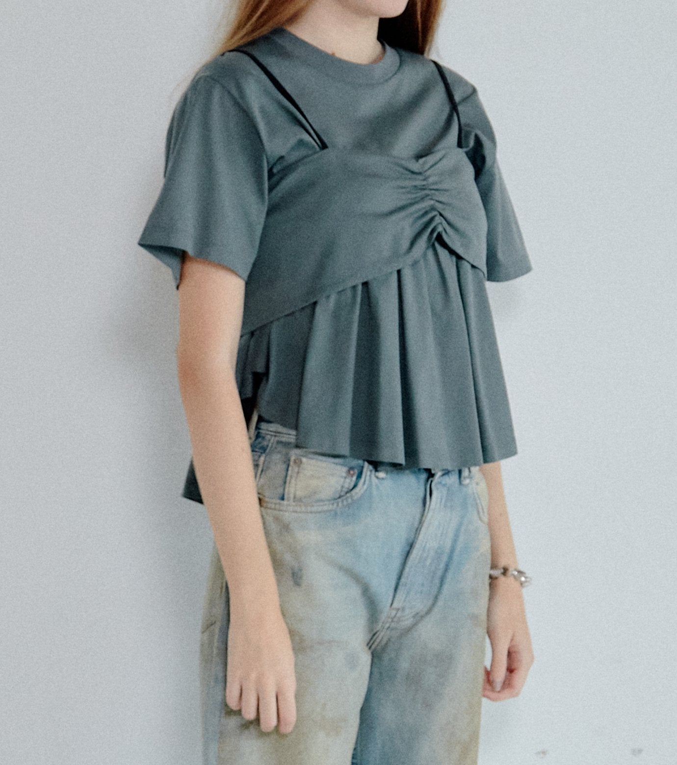 Flared Bow-Detail T-Shirt