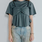 Flared Bow-Detail T-Shirt