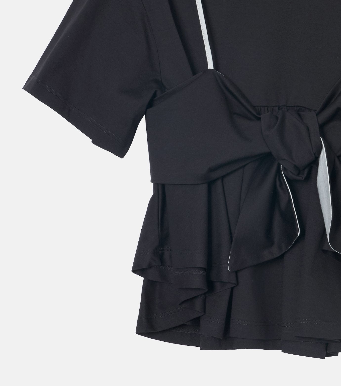 Flared Bow-Detail T-Shirt