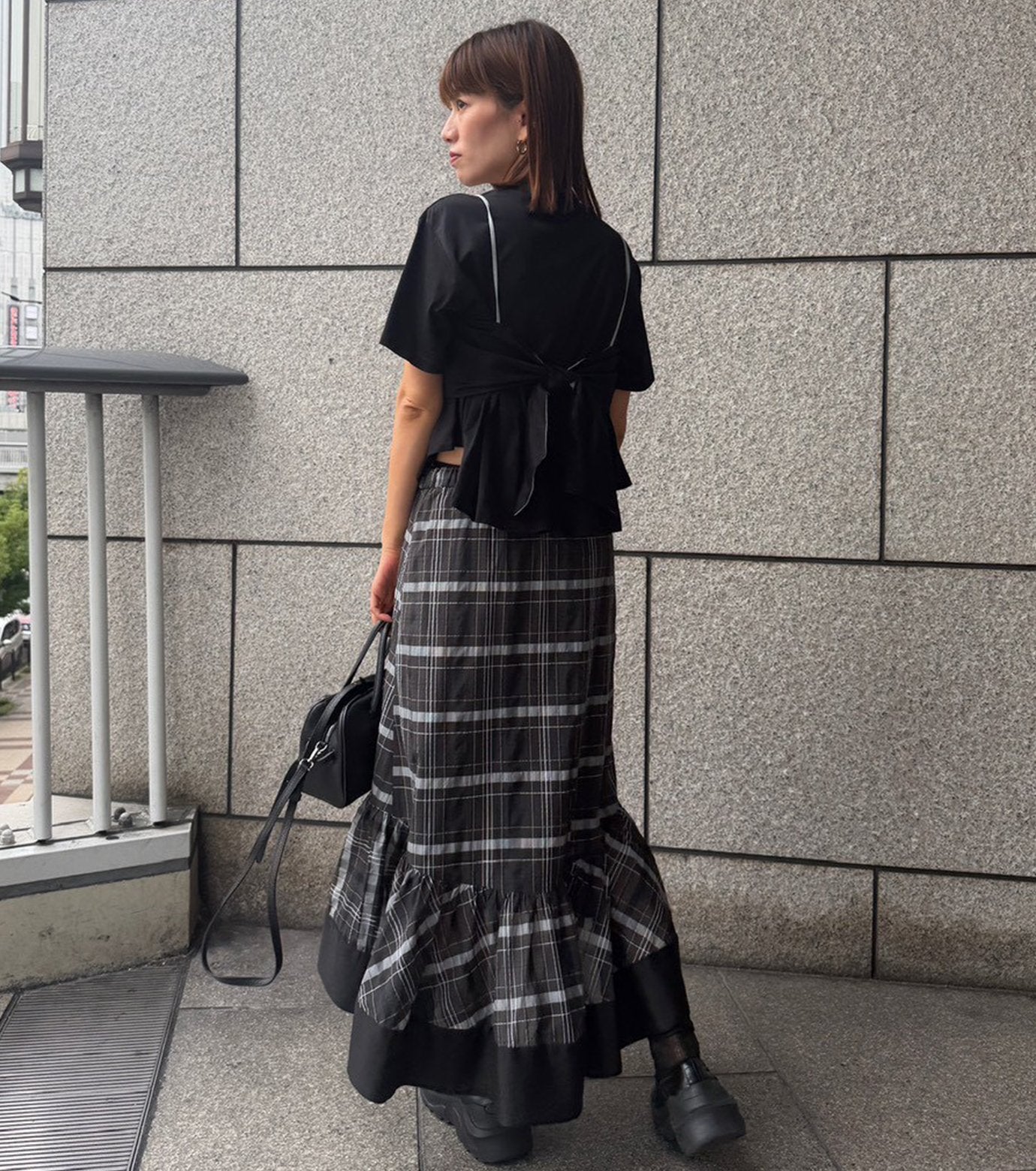 Flared Bow-Detail T-Shirt