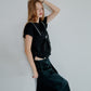 Flared Bow-Detail T-Shirt