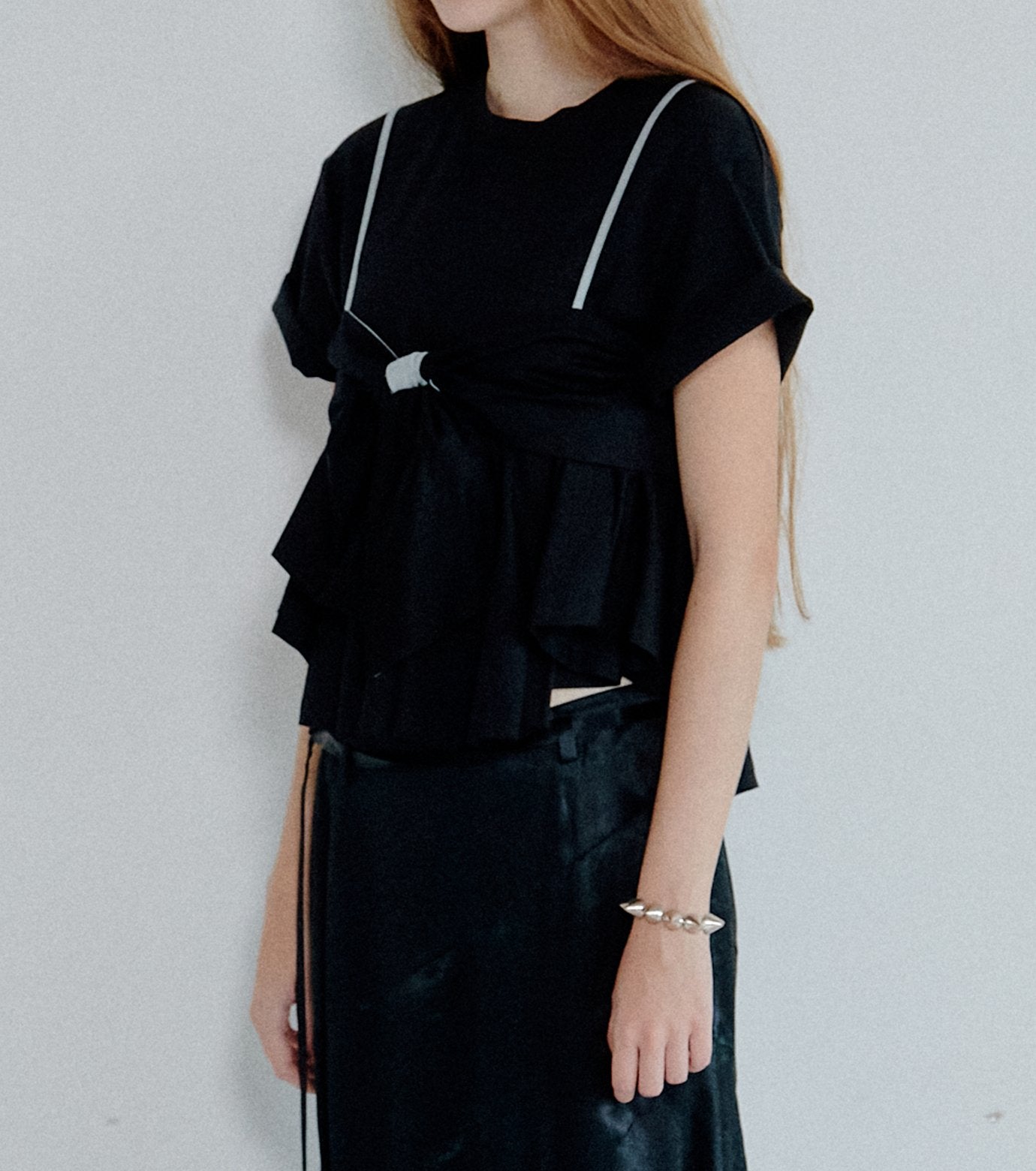 Flared Bow-Detail T-Shirt