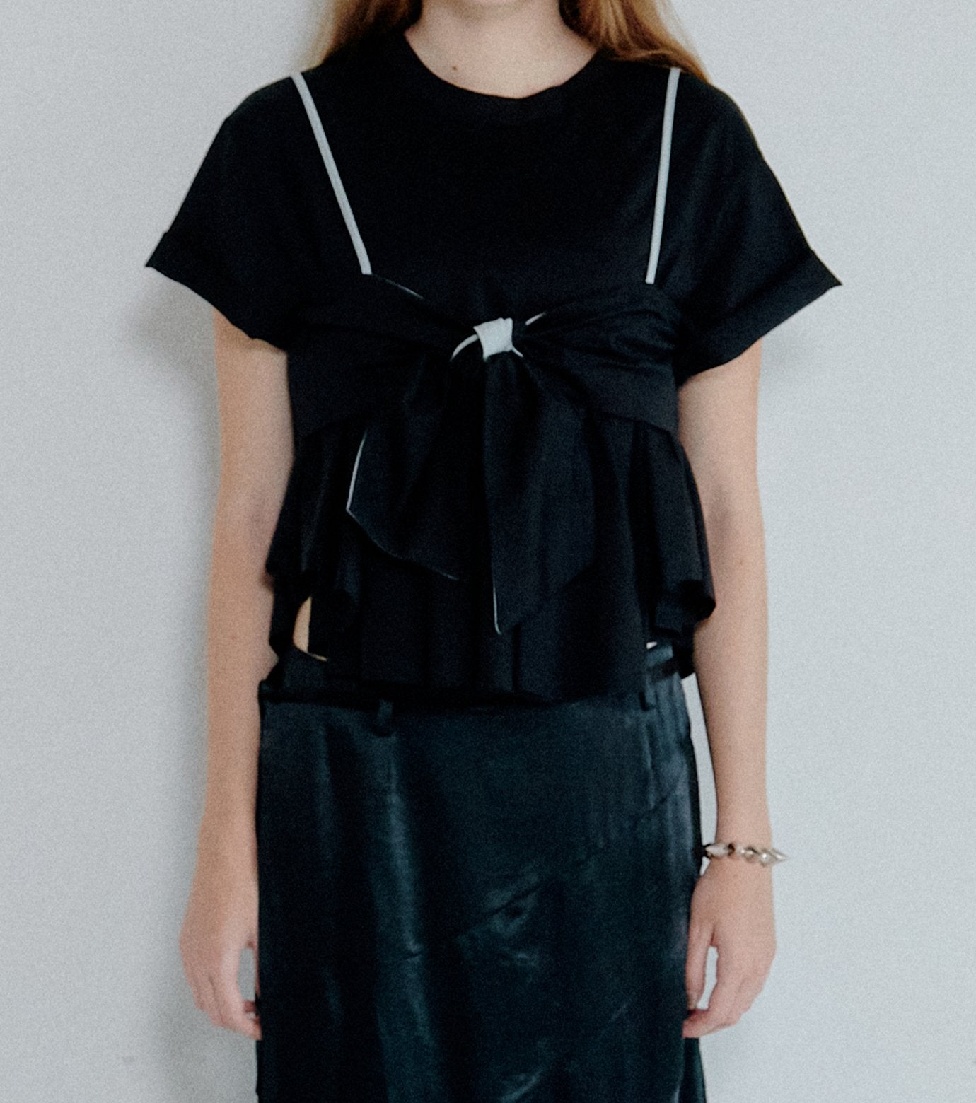 Flared Bow-Detail T-Shirt