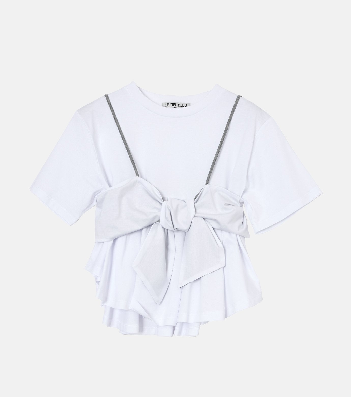 Flared Bow-Detail T-Shirt