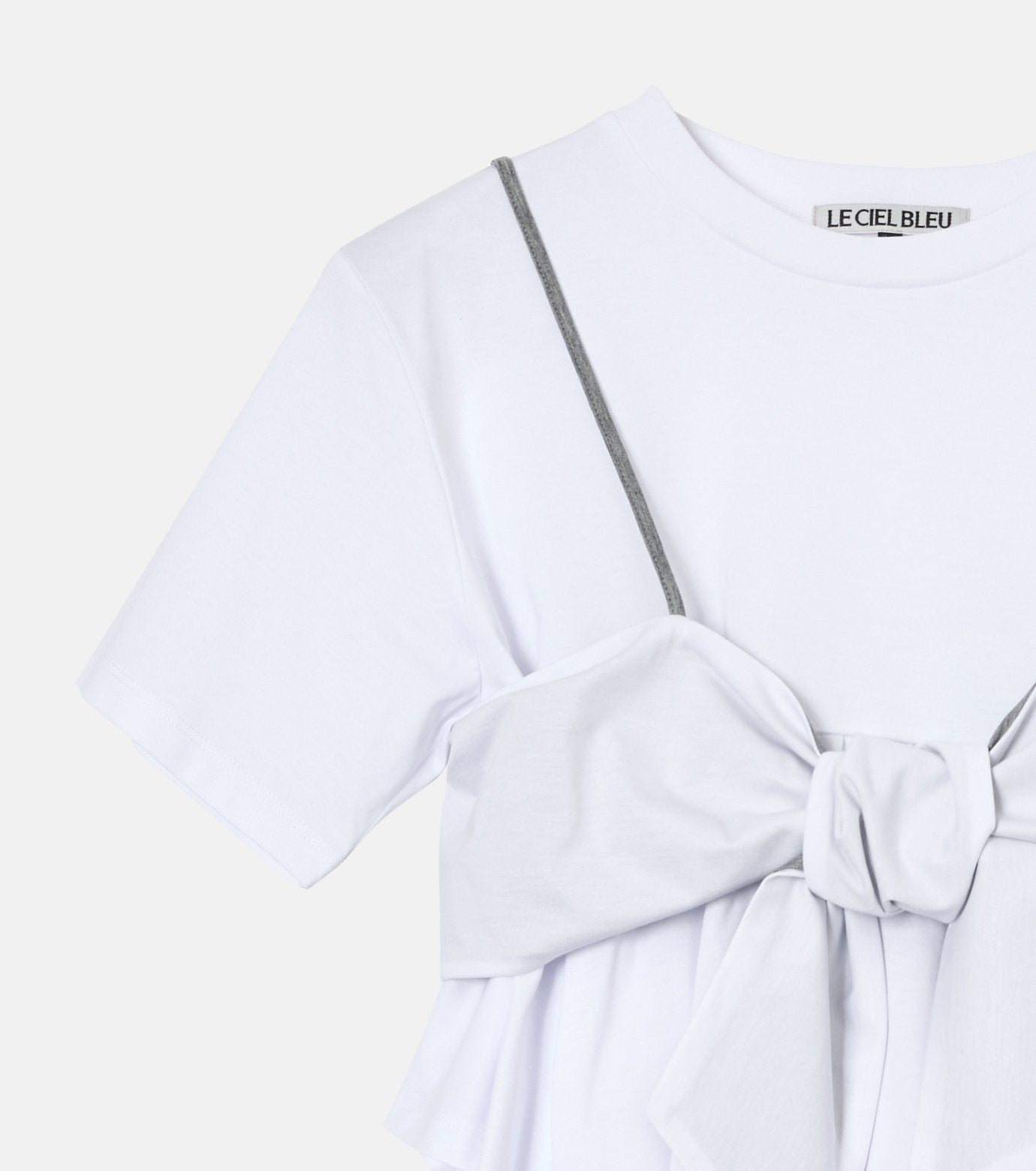 Flared Bow-Detail T-Shirt