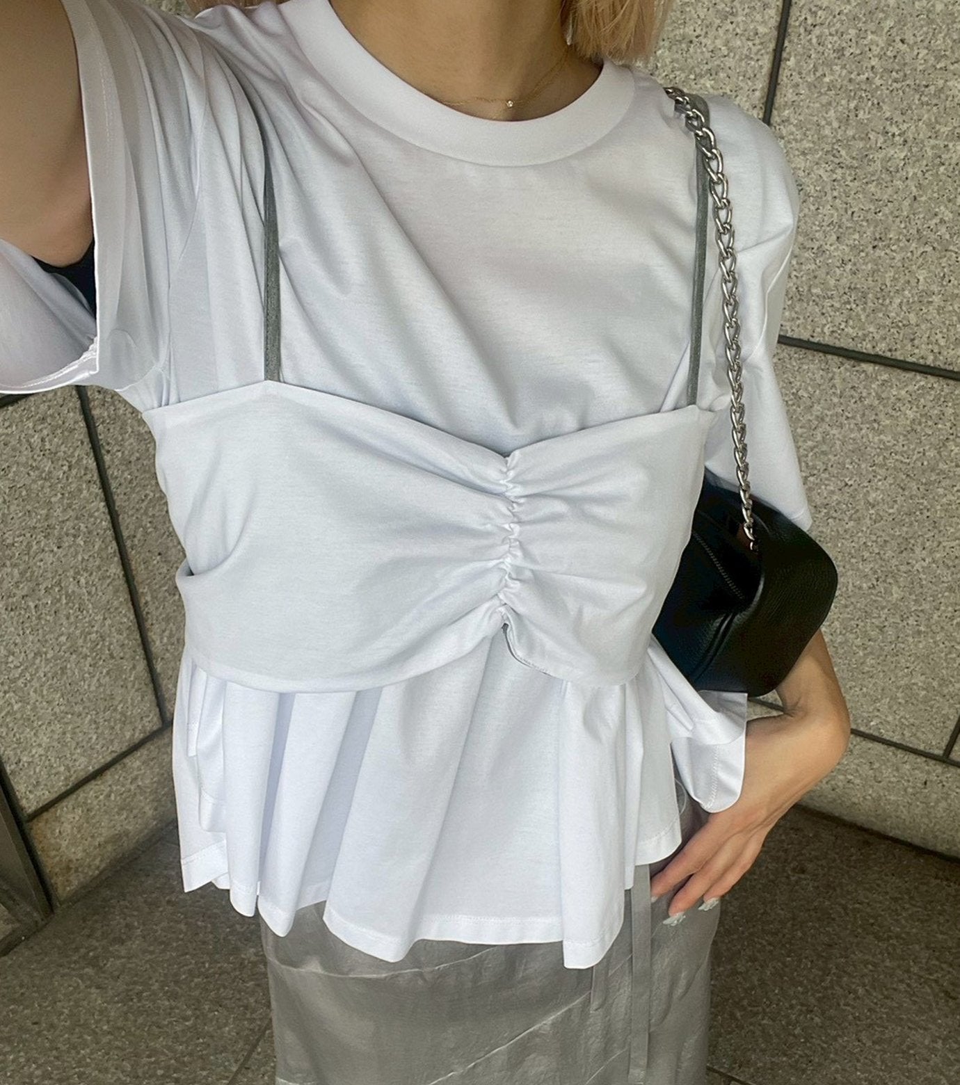 Flared Bow-Detail T-Shirt