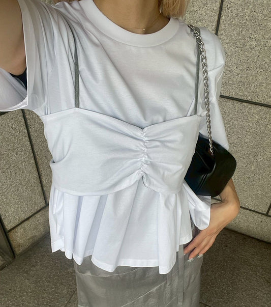 Flared Bow-Detail T-Shirt