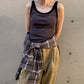 Contrast Trim Rib Tank