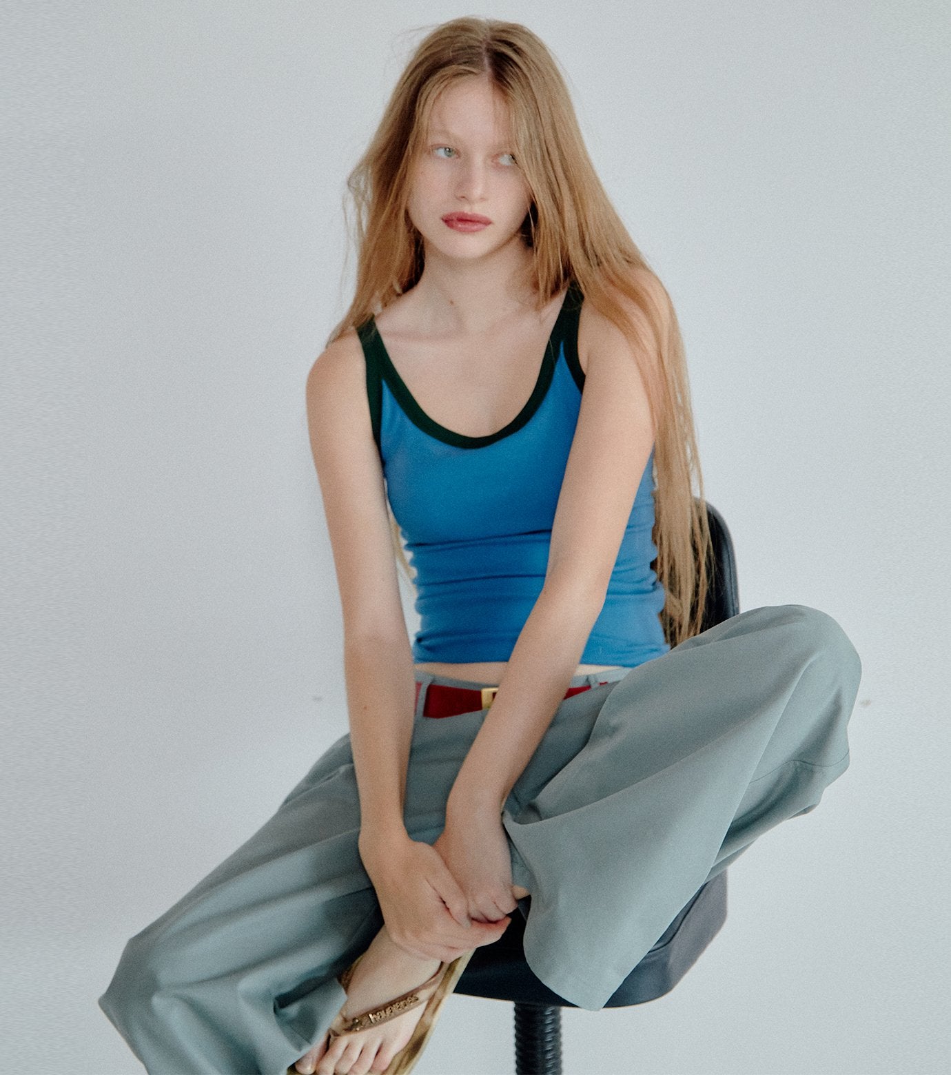 Contrast Trim Rib Tank