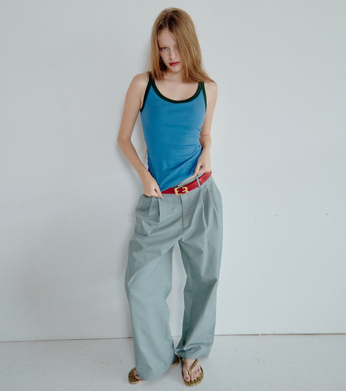 Contrast Trim Rib Tank