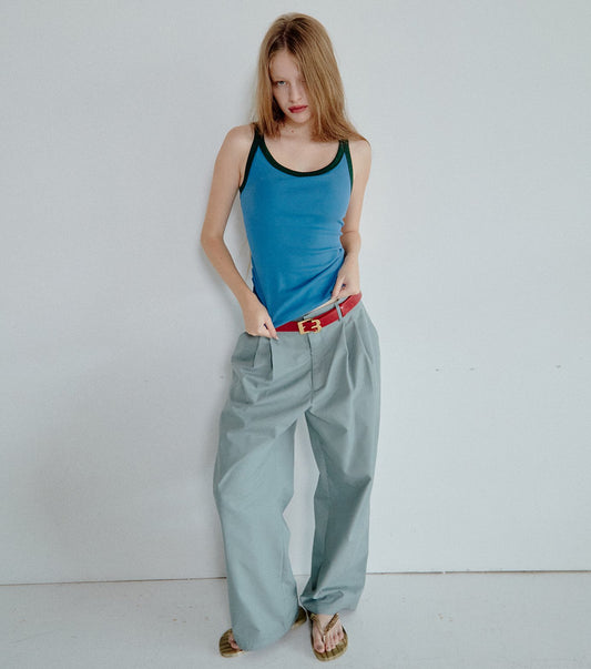 Contrast Trim Rib Tank