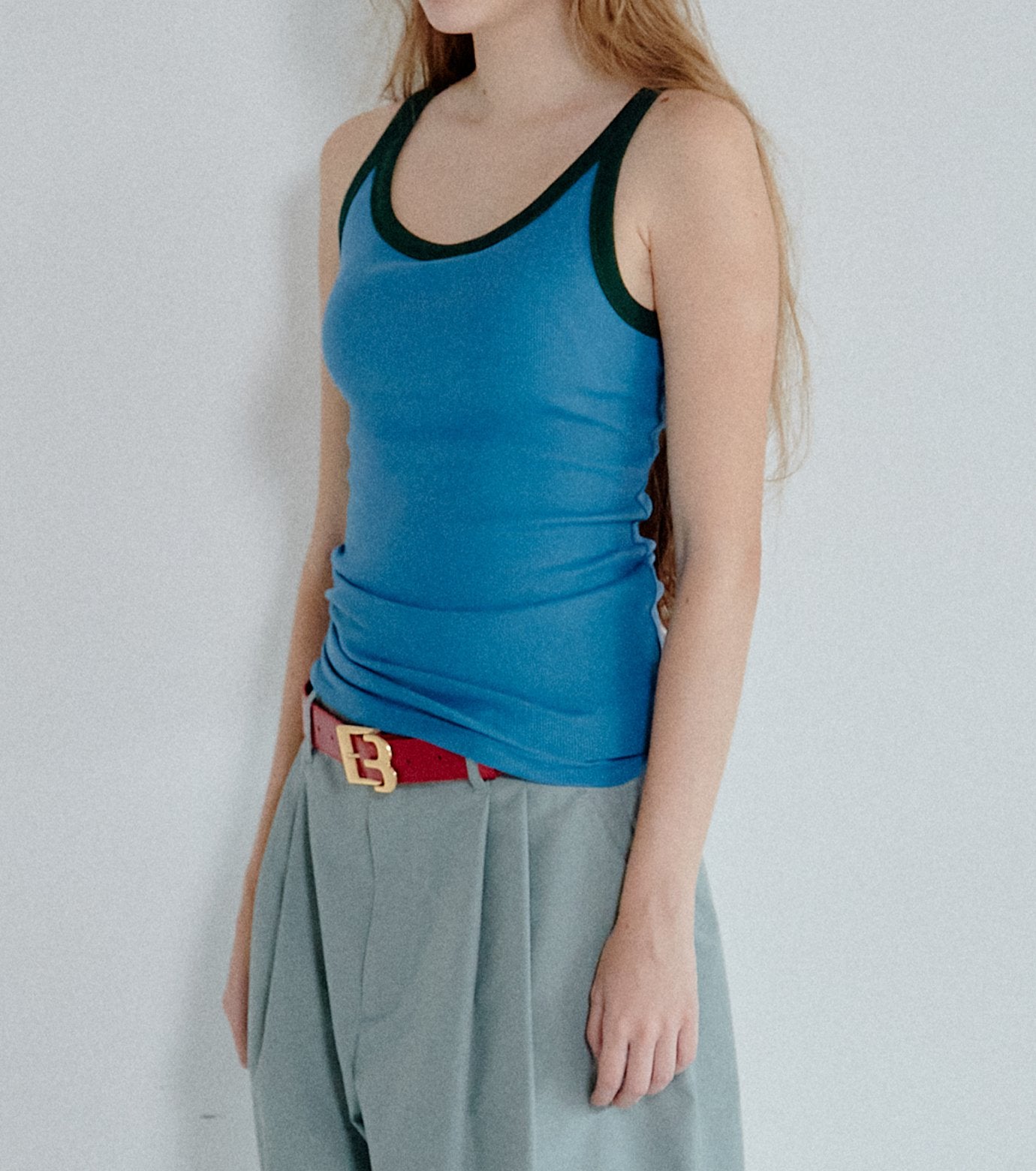 Contrast Trim Rib Tank