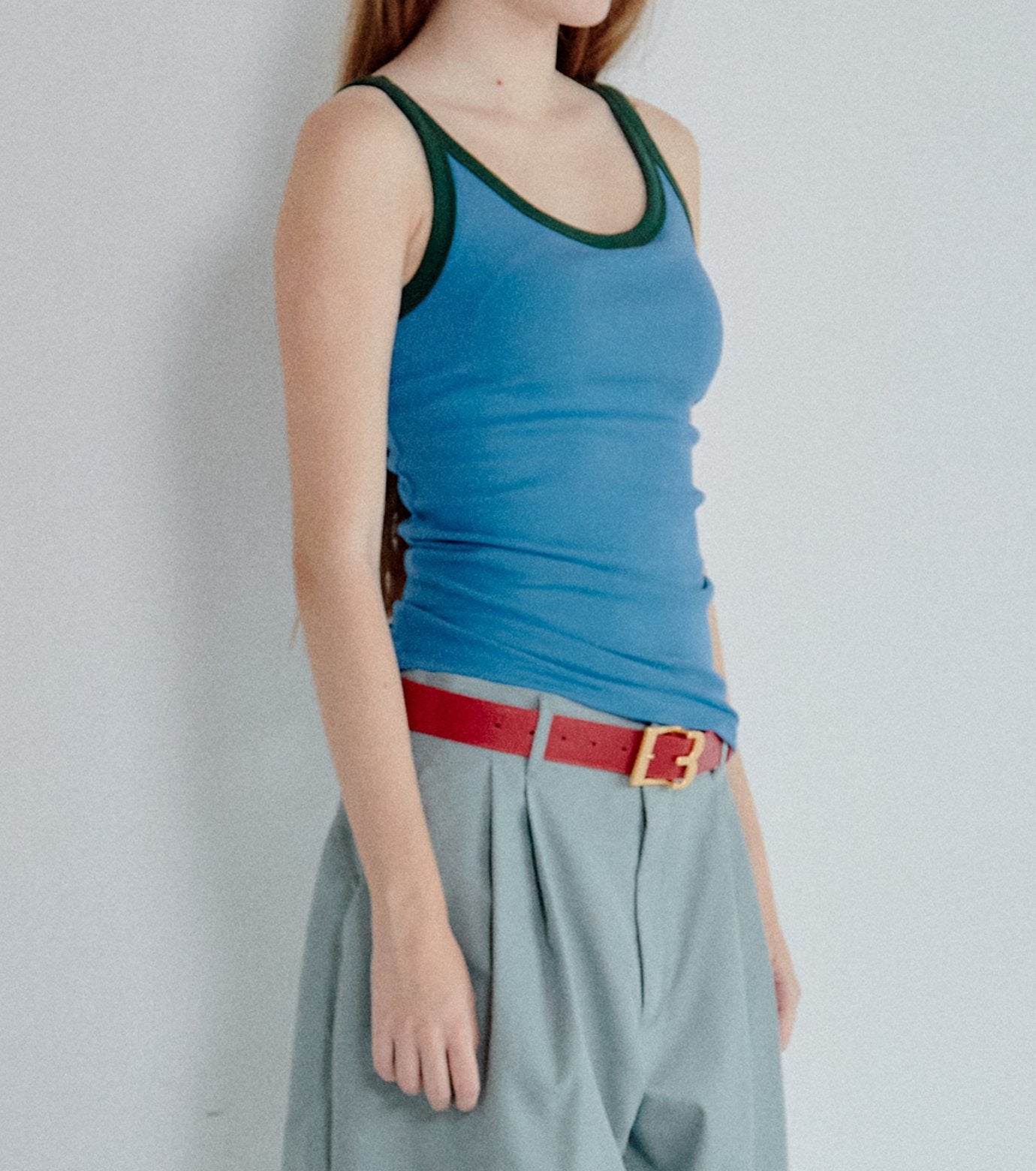 Contrast Trim Rib Tank