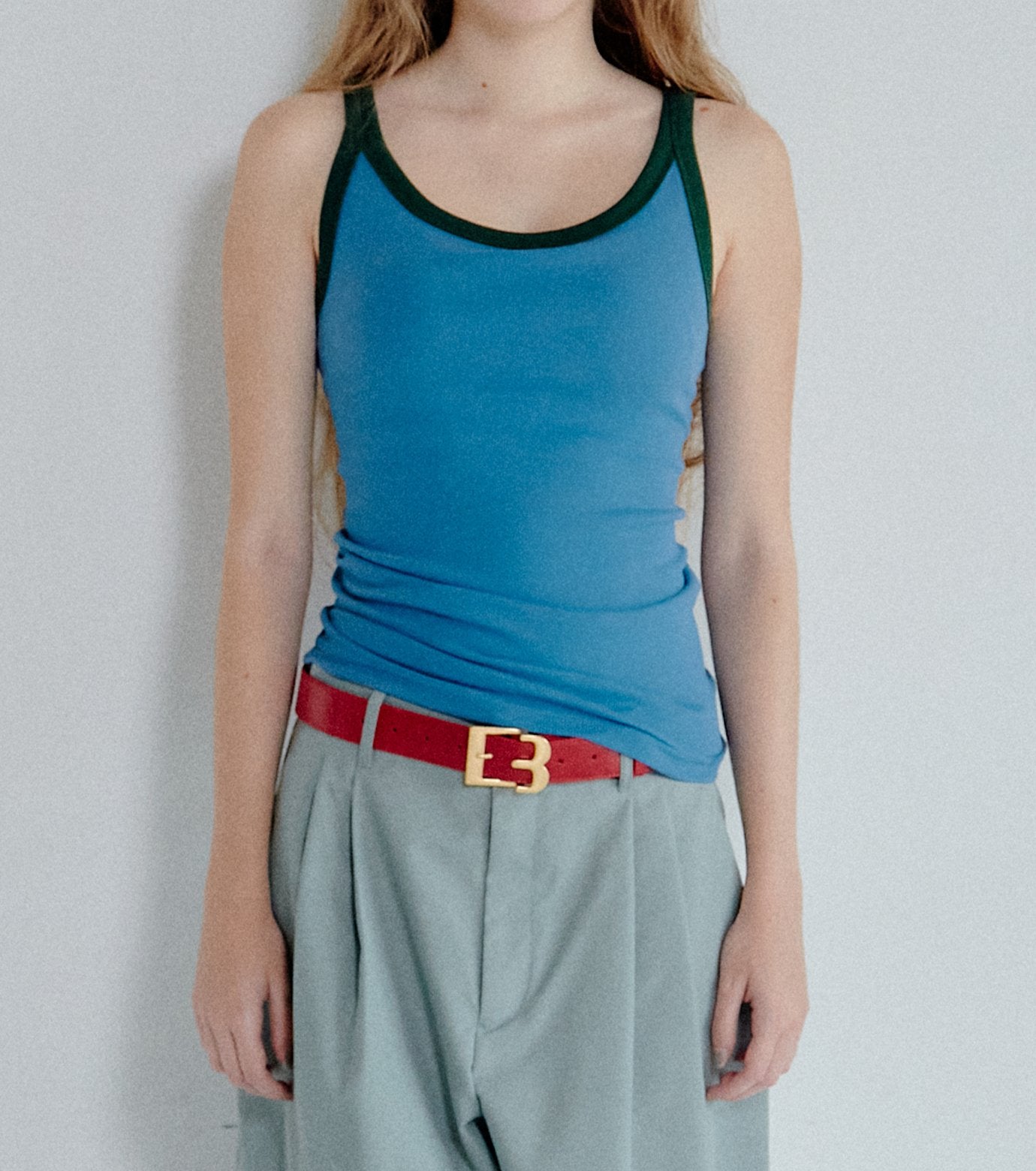 Contrast Trim Rib Tank