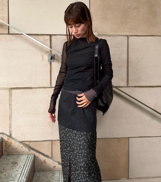 Ruched Tulle Top