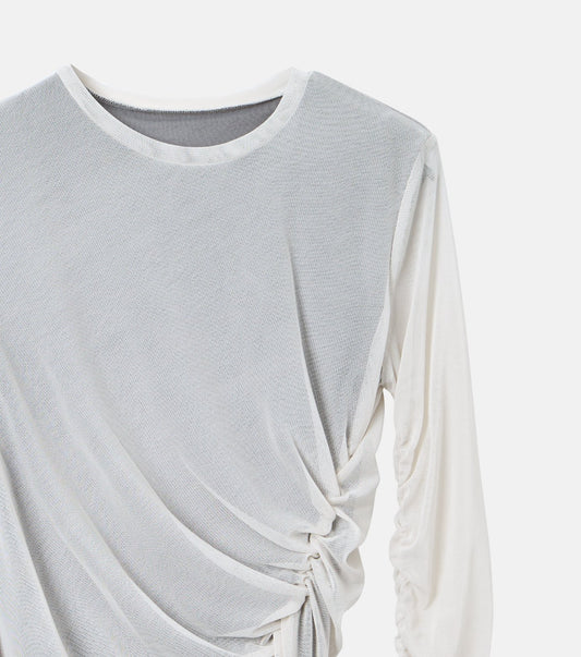 Ruched Tulle Top