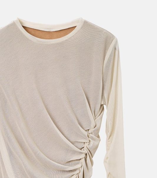 Ruched Tulle Top