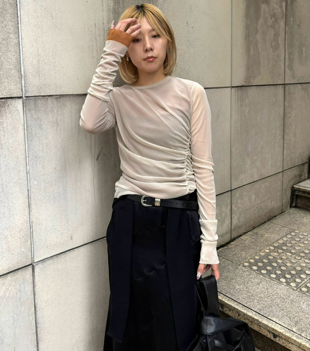 Ruched Tulle Top