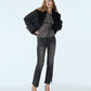 Wool Jersey Ruffle Top