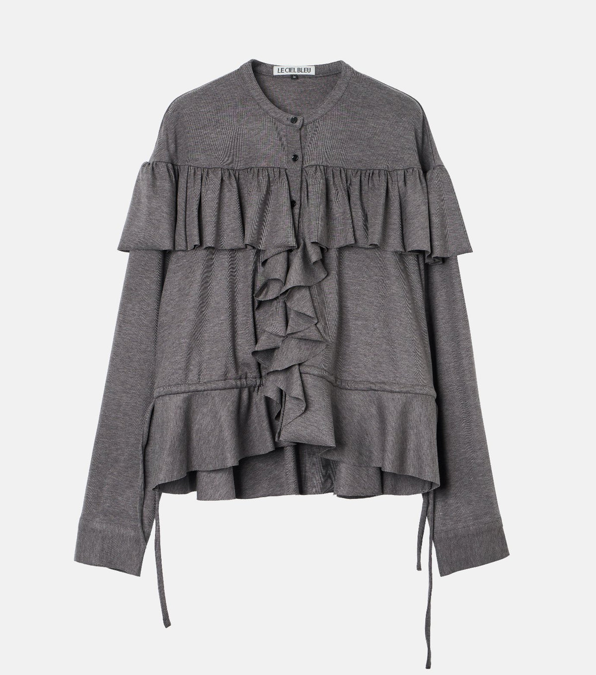 Wool Jersey Ruffle Top