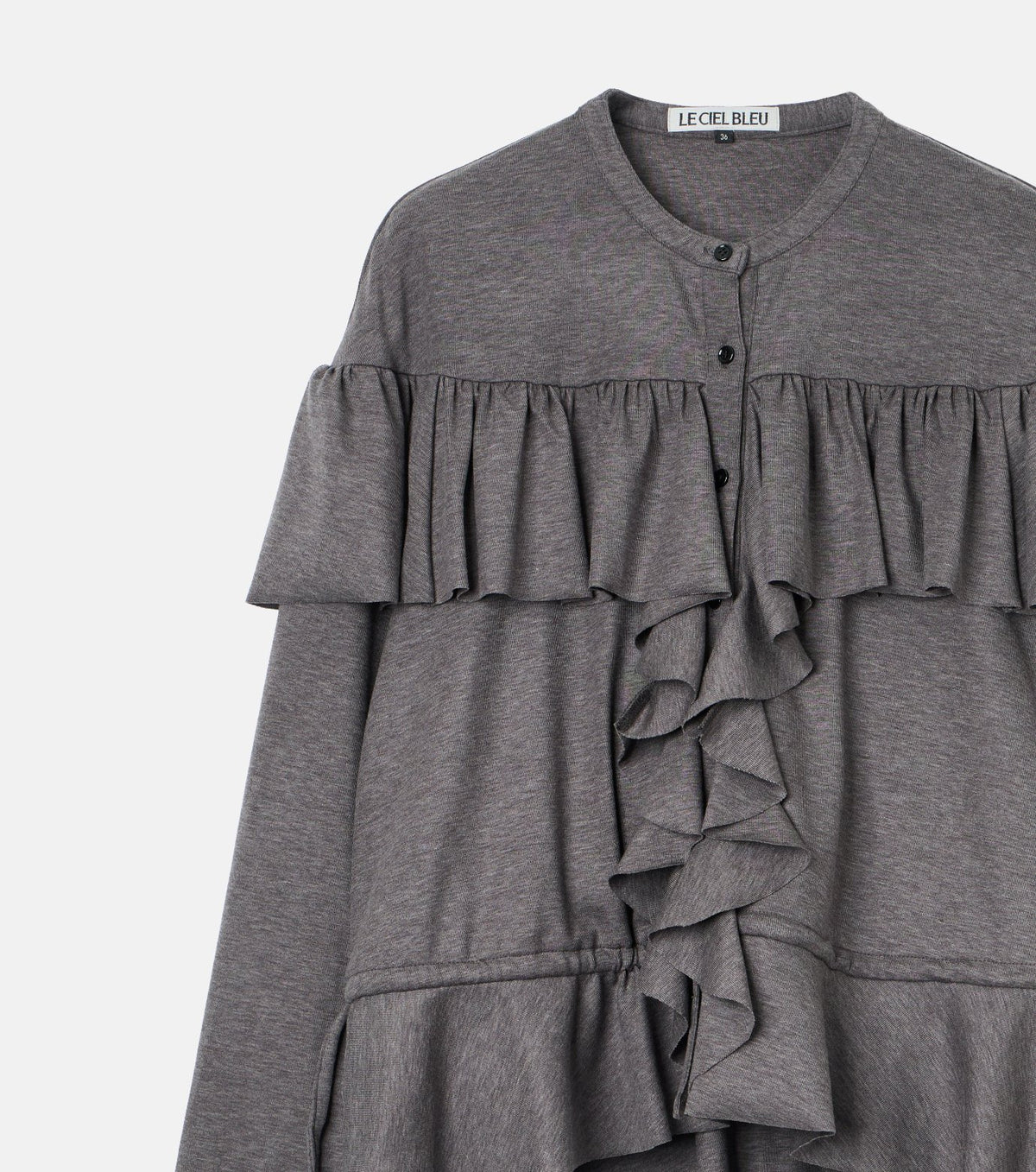 Wool Jersey Ruffle Top