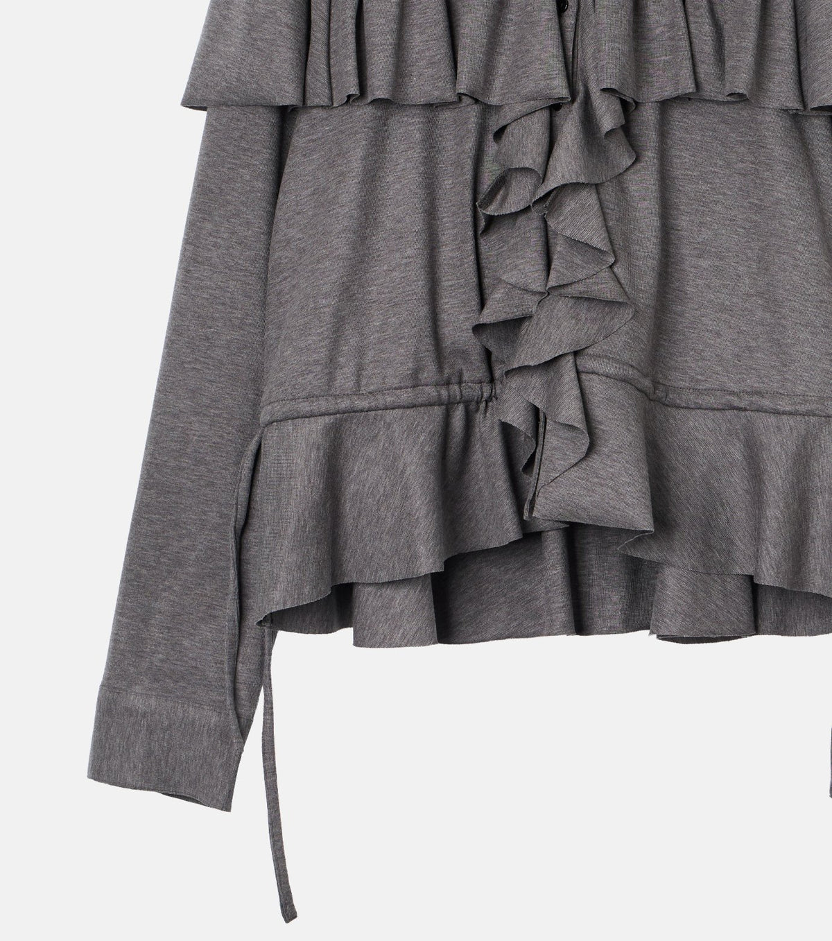 Wool Jersey Ruffle Top