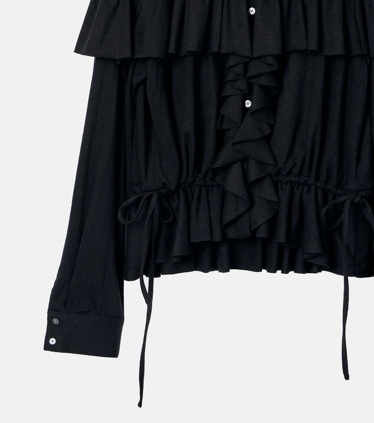 Wool Jersey Ruffle Top